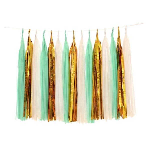 Golden Mint Dream Tassel Garland
