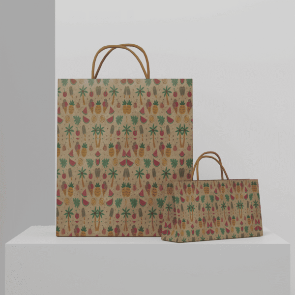 Berry Blossom Kraft Bag