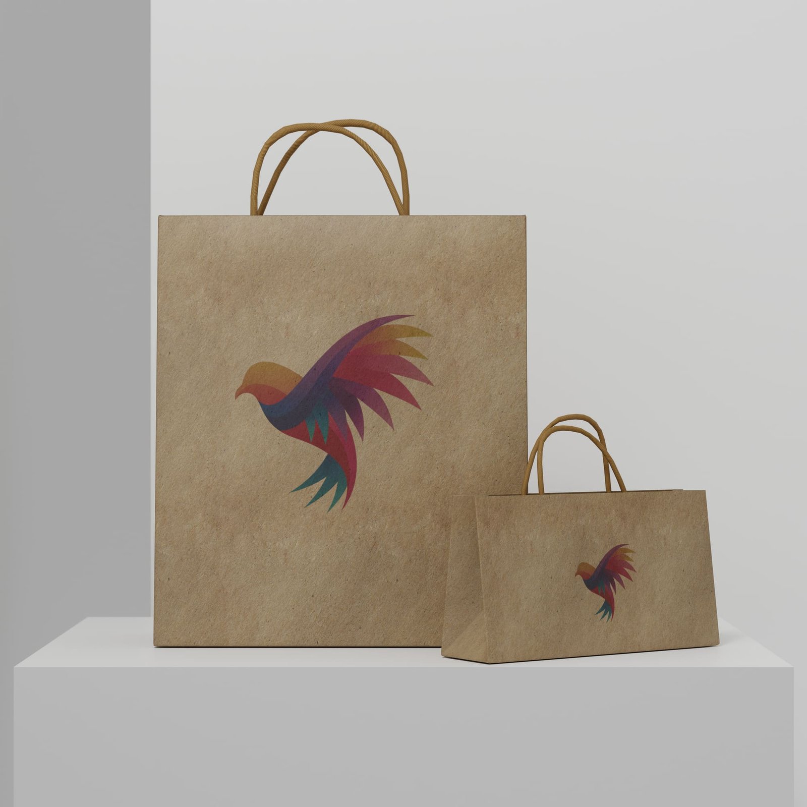 Crimson Rooster Kraft Bag