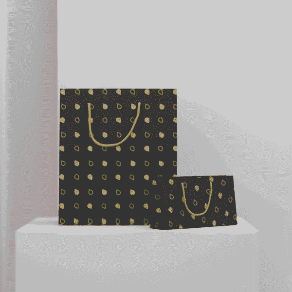 Glitter Black Floral Bag