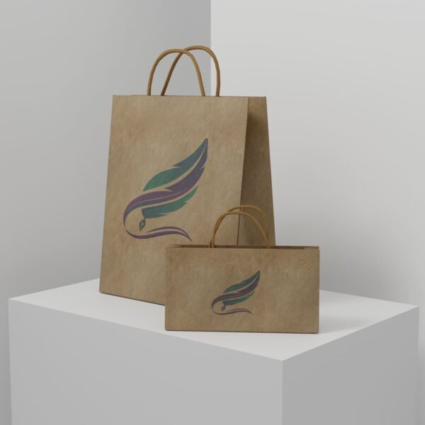 Peacock Feather Kraft Bag